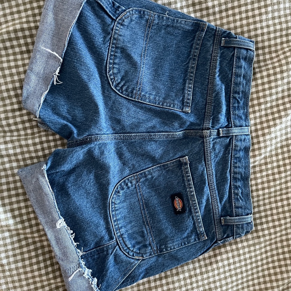 Dickies Rolled Hem Dark Blue Denim Shorts